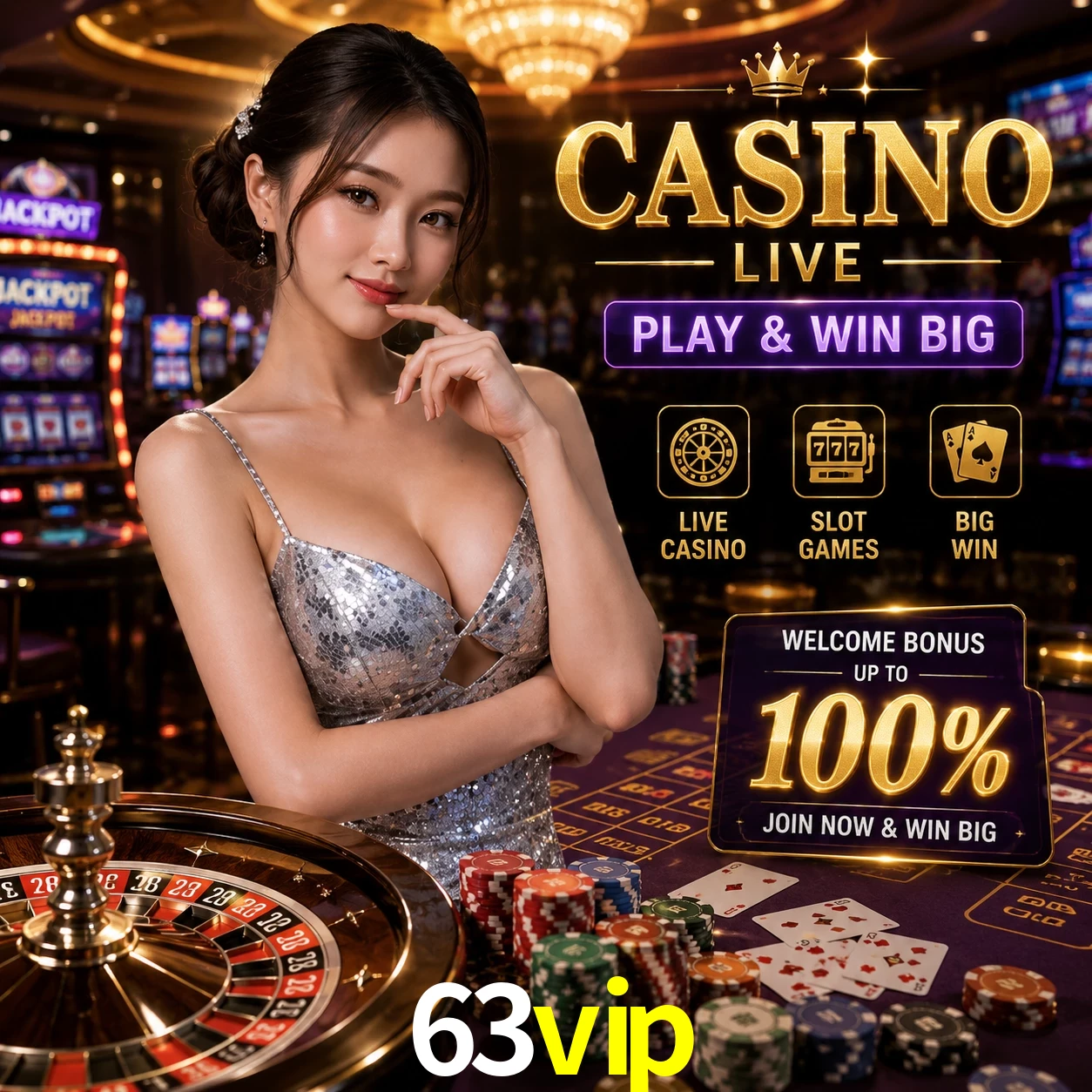Aplicativo móvel 63vip para iOS e Android