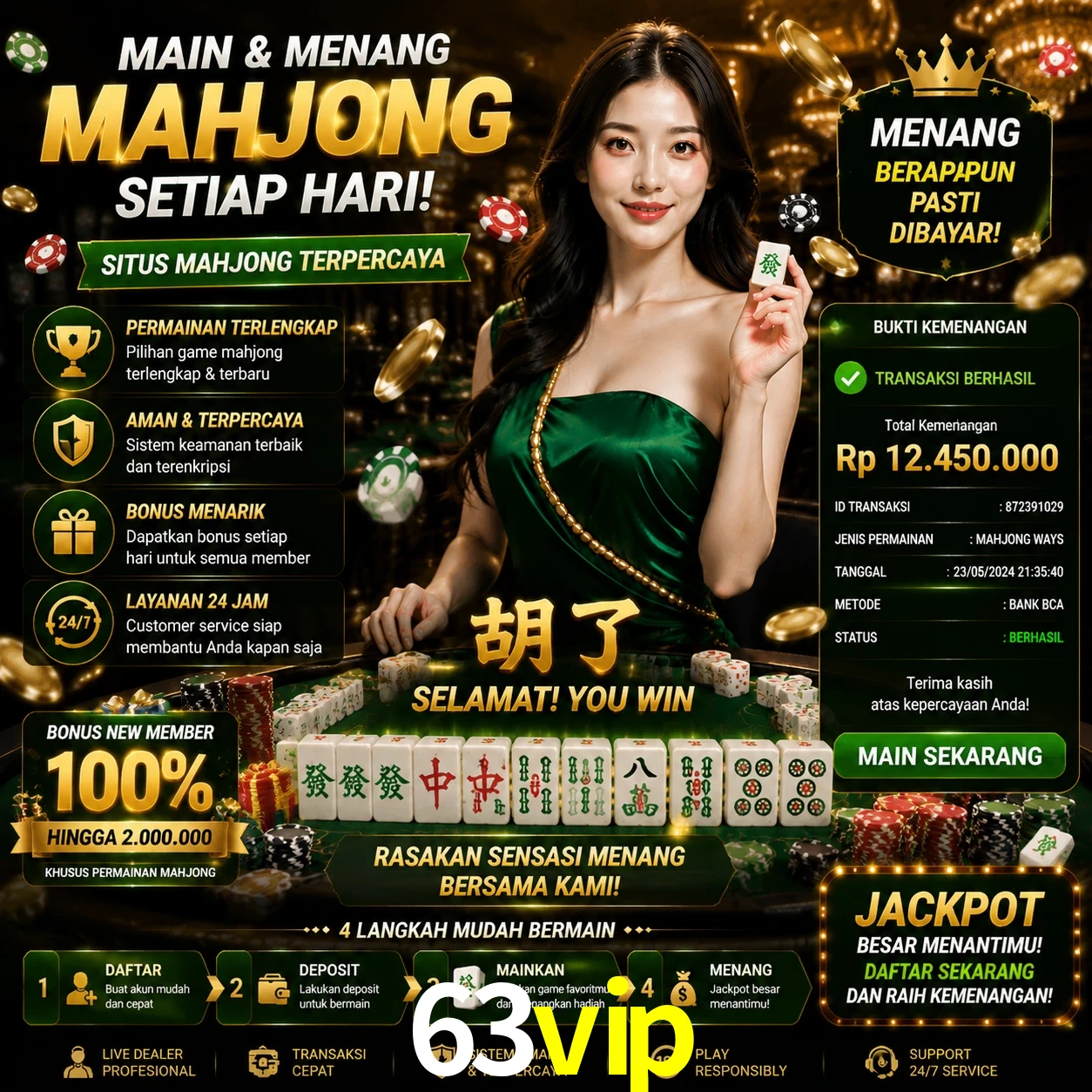 Ganhar e sacar na 63vip